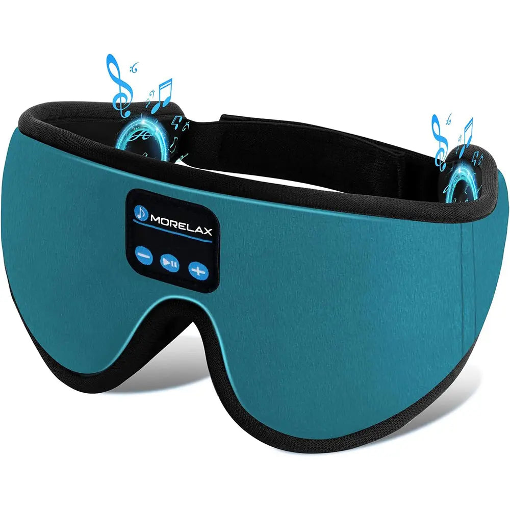 Morelax 3D Memory Foam Bluetooth Sleep Mask with Headphones - Adjustable Wireless Eye Mask for Complete Blackout, HD Stereo Sound, Ideal for Travel and Home Use, Perfect Gift for Adults