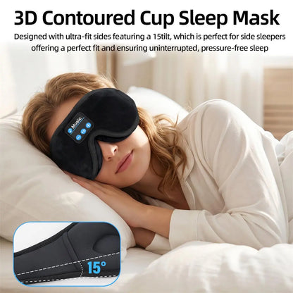 Morelax 3D Memory Foam Bluetooth Sleep Mask with Headphones - Adjustable Wireless Eye Mask for Complete Blackout, HD Stereo Sound, Ideal for Travel and Home Use, Perfect Gift for Adults