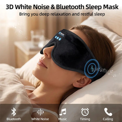 Morelax 3D Memory Foam Bluetooth Sleep Mask with Headphones - Adjustable Wireless Eye Mask for Complete Blackout, HD Stereo Sound, Ideal for Travel and Home Use, Perfect Gift for Adults