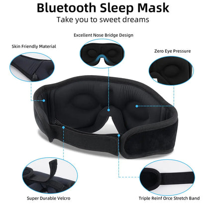 Morelax 3D Memory Foam Bluetooth Sleep Mask with Headphones - Adjustable Wireless Eye Mask for Complete Blackout, HD Stereo Sound, Ideal for Travel and Home Use, Perfect Gift for Adults