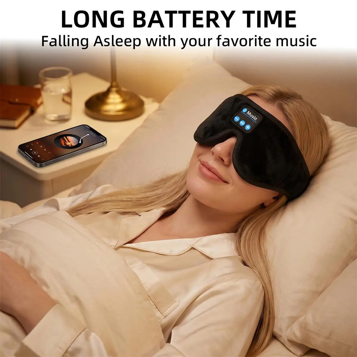 Morelax 3D Memory Foam Bluetooth Sleep Mask with Headphones - Adjustable Wireless Eye Mask for Complete Blackout, HD Stereo Sound, Ideal for Travel and Home Use, Perfect Gift for Adults