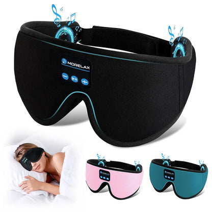 Morelax 3D Memory Foam Bluetooth Sleep Mask with Headphones - Adjustable Wireless Eye Mask for Complete Blackout, HD Stereo Sound, Ideal for Travel and Home Use, Perfect Gift for Adults