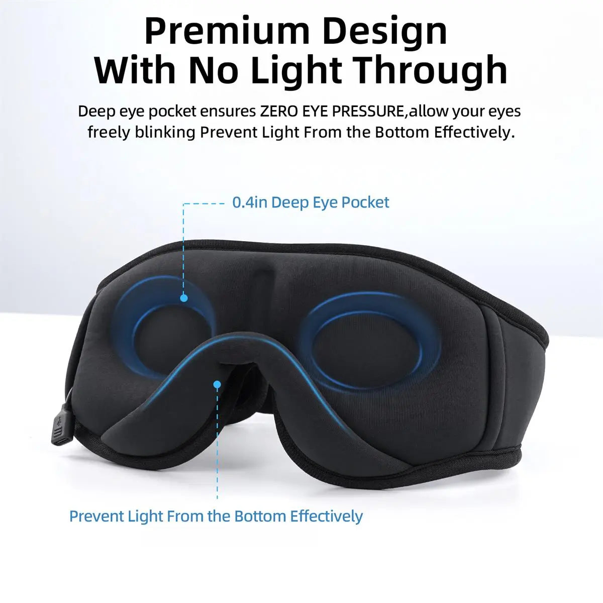Morelax 3D Memory Foam Bluetooth Sleep Mask with Headphones - Adjustable Wireless Eye Mask for Complete Blackout, HD Stereo Sound, Ideal for Travel and Home Use, Perfect Gift for Adults