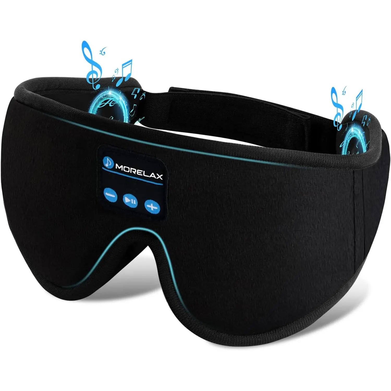 Morelax 3D Memory Foam Bluetooth Sleep Mask with Headphones - Adjustable Wireless Eye Mask for Complete Blackout, HD Stereo Sound, Ideal for Travel and Home Use, Perfect Gift for Adults